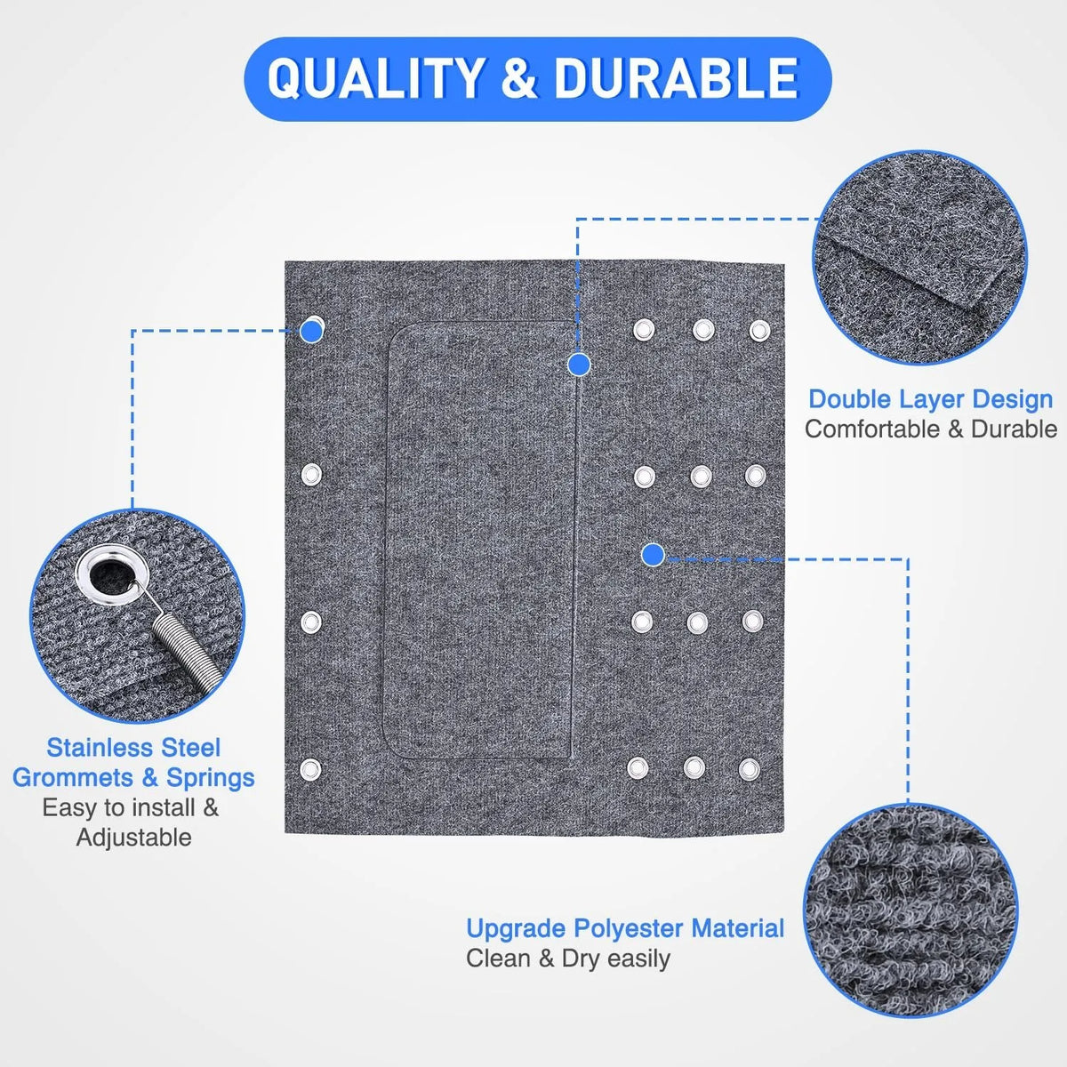 Nilight RV Step Covers With Adjustable Wraparound Carpet And Springs