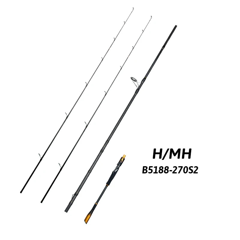 BIUTIFU Carbon Fishing Rod With Fuji Guides Fast Action