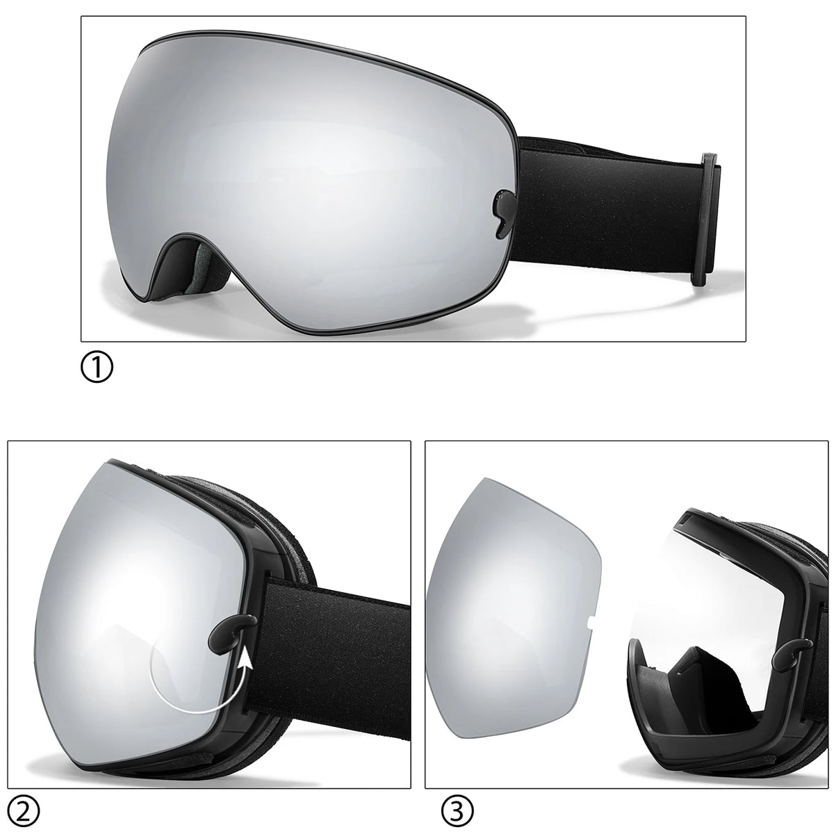 Winter Outdoor Ski Goggles With UV400 Anti Fog Snowboard Eyewear
