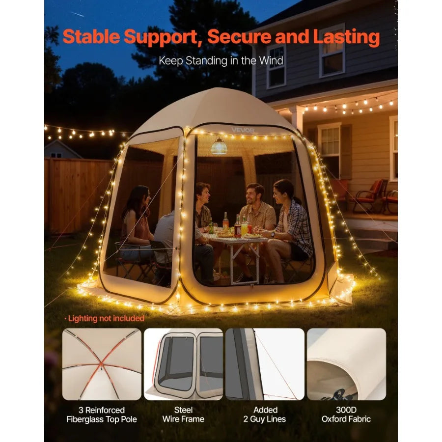 Portable Screen House Tent Pop Up Canopy Double Layer
