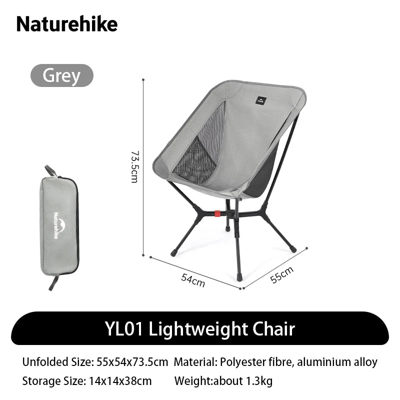 Naturehike Ultralight Folding Aluminum Camping Chair for Hiking and Fishing